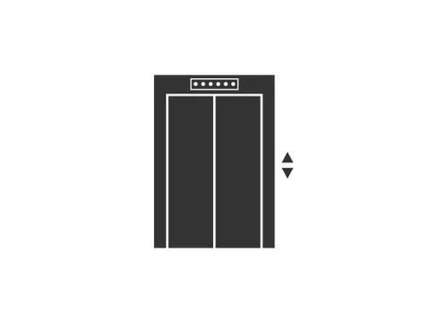 Elevator, lift icon. Vector illustration, flat design. Illustrazione stock