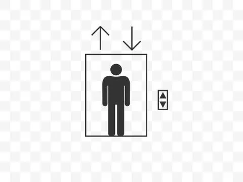 Elevator, lift icon. Vector illustration, flat design. Stock Illustration