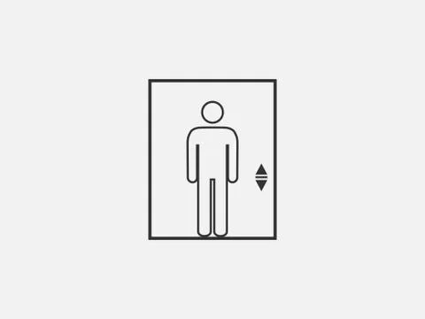 Elevator, lift icon. Vector illustration, flat design. Illustrazione stock