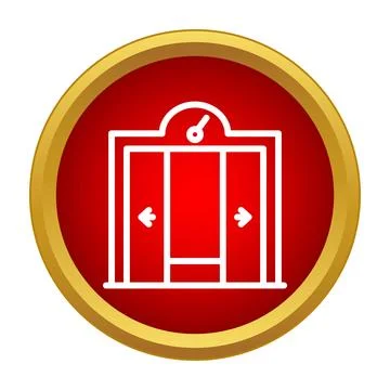 Elevator lift transportation interface showing opening doors icon Stock Illustration