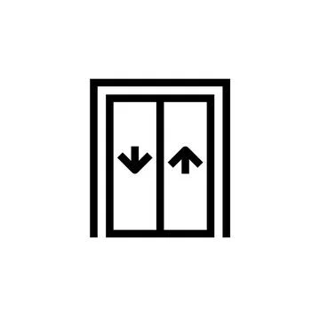 Elevator lift vector icon. Elevator sign entrance building office, lift level Ilustración de archivo