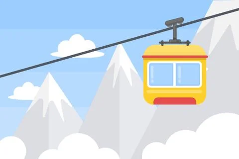 Elevator in mountains. Illustrazione stock