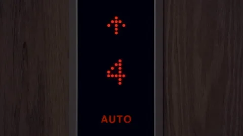 Elevator numbers on a black background. Changing numbers and a moving elevator Stock Footage 151251034