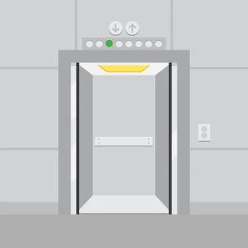 Elevator with opened door 스톡 일러스트