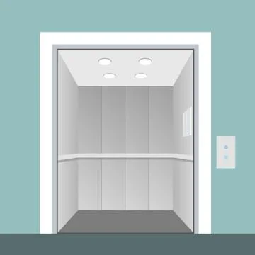 Elevator with opened door in vector Ilustración de archivo