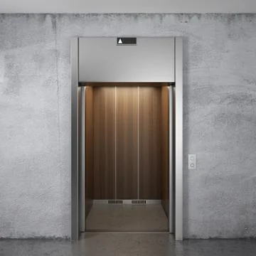 Elevator with opened doors Stock Illustration
