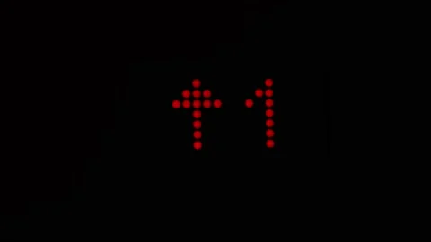 Elevator Panel with Red Numbers Stockbeeldmateriaal 202523819