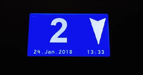 Elevator panel show floor number Stock Footage 87970483