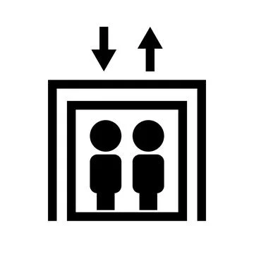 Elevator pictogram. Facility information. Vector. Stock Illustration