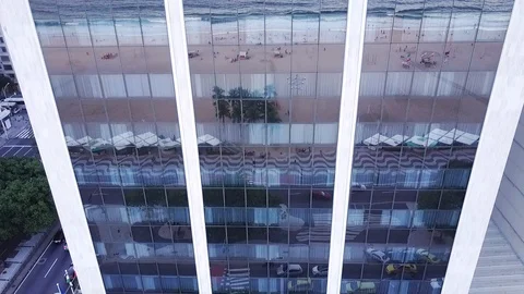 Elevator point of view of huge glass skyscraper in Rio de Janeiro 스톡 동영상 114854608