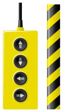 Elevator remote control and protection ribbon. Illustrazione stock