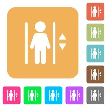 Elevator rounded square flat icons Illustrazione stock