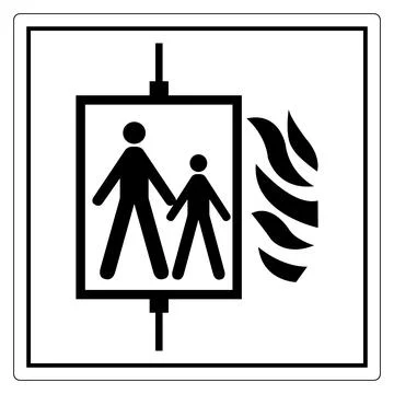 Elevator Safety Symbol for Children and Adults 스톡 일러스트