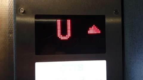 Elevator screen show floor number - U means underground 動画素材 120483536