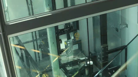 Elevator as seen through glass. Stock Footage 24529414