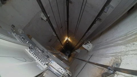 Elevator Shaft in High-Rise Building. Inside View Stock Footage 110545332