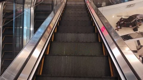 Elevator in a shopping mall which goes down Stock Footage 156255529