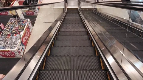 Elevator in shopping mall while going down Stock Footage 156255842