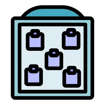 Elevator showing floor numbers going up and down in building Stock Illustration