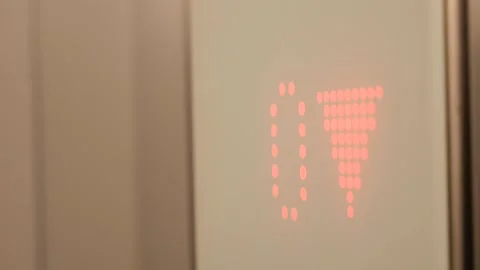 Elevator shows floor indicator and movement up Video stock 338217523
