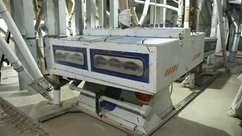 Elevator sifting grain. Cleaning grain elevator. Vibrating device for cleaning Stock Footage 170829537