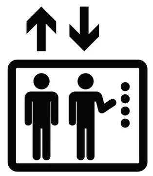 Elevator sign black icon Stock Illustration