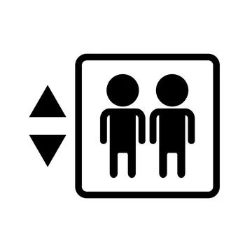 Elevator silhouette icon. Elevator guide icon. Vector. Stock Illustration