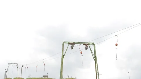 Elevator, ski lift, dramatic sky Stock Footage 52803951