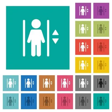 Elevator square flat multi colored icons Illustrazione stock