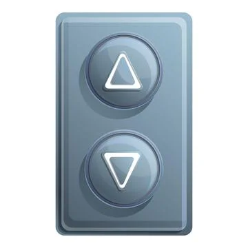 Elevator steel button icon, cartoon style Stock Illustration