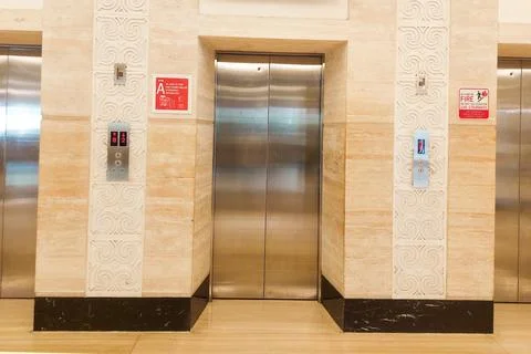 The elevator that is still closed Stock Photos