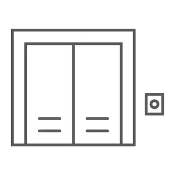 Elevator thin line icon, real estate and home Stock Illustration