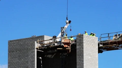 Elevator tower under construction Stock Footage 73777352