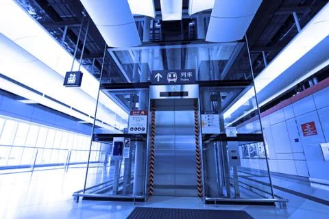 Elevator in train station Stock Photos
