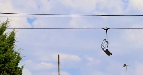 An Elevator for Transporting Tchrists up the Mountain Against the Sky.  Stock Footage 248526248