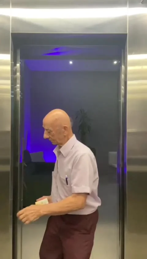 Elevator Trend Accidentally Records Elderly Resident, Medellin, Antioquia, Colom Stock Footage 281013246