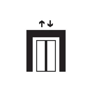 Elevator vector icon logo design Stock Illustration
