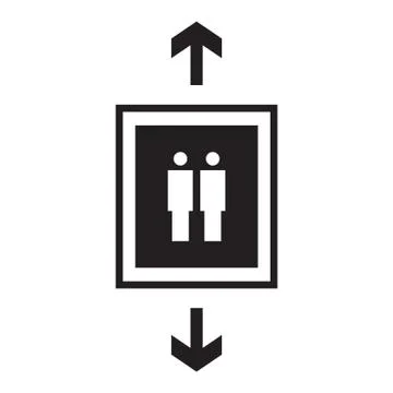 Elevator vector icon logo design Stock Illustration