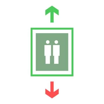 Elevator vector icon logo design Stock Illustration