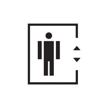 Elevator vector icon logo design Stock Illustration