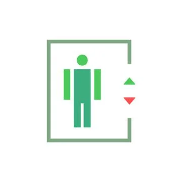 Elevator vector icon logo design Illustrazione stock