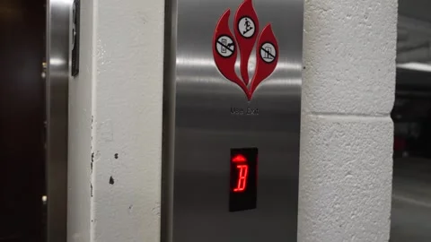 Elevator video with illuminated upward direction Stock Footage 345173506
