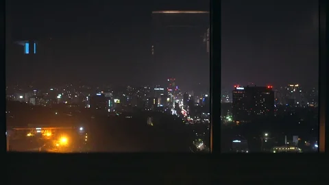 Elevator view of the city of Seoul Stock Footage 121483218