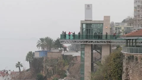 Elevator Viewing Platform above Old Town,Antalya,Turkey Stock Footage 150954464