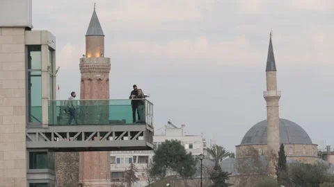 Elevator Viewing Platform and Ulu Minaret,Antalya,Turkey Stock Footage 150937945