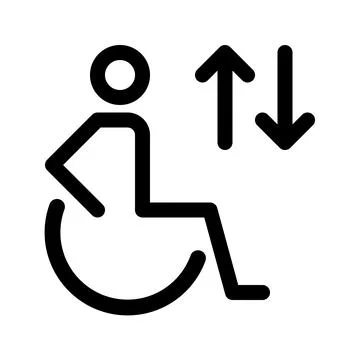 Elevator for wheelchairs line icon Stock Illustration