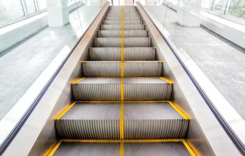 Elevator with yellow line Stock Photos