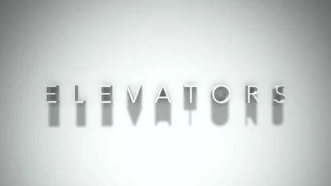 Elevators 3D title animation with shadows on a white background Stock Footage 297798394