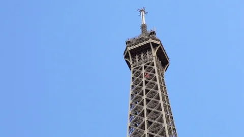 Elevators going up and down, Eiffel Tower in Paris France Stock Footage 105520789