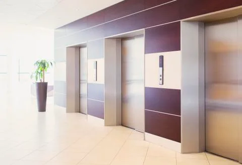 Elevators in modern building Stock Photos